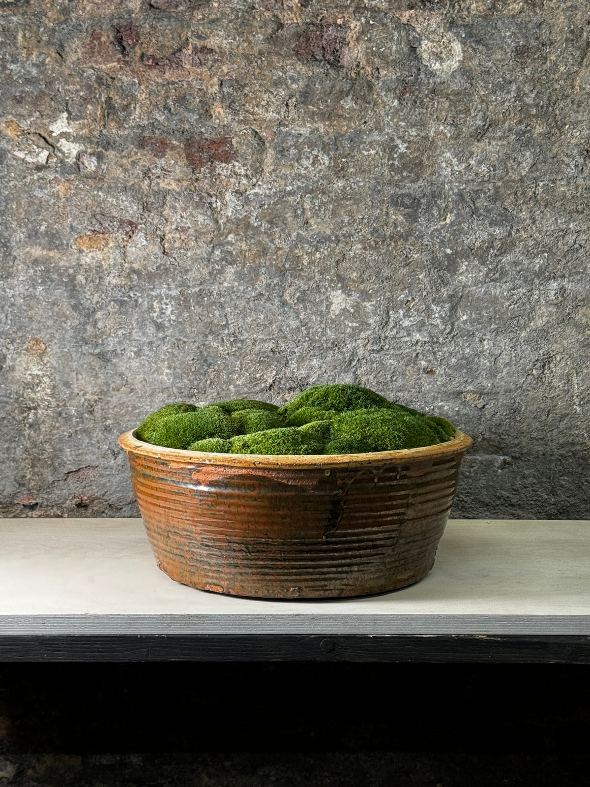 Vintage Ceramic Bowl with moss FR11