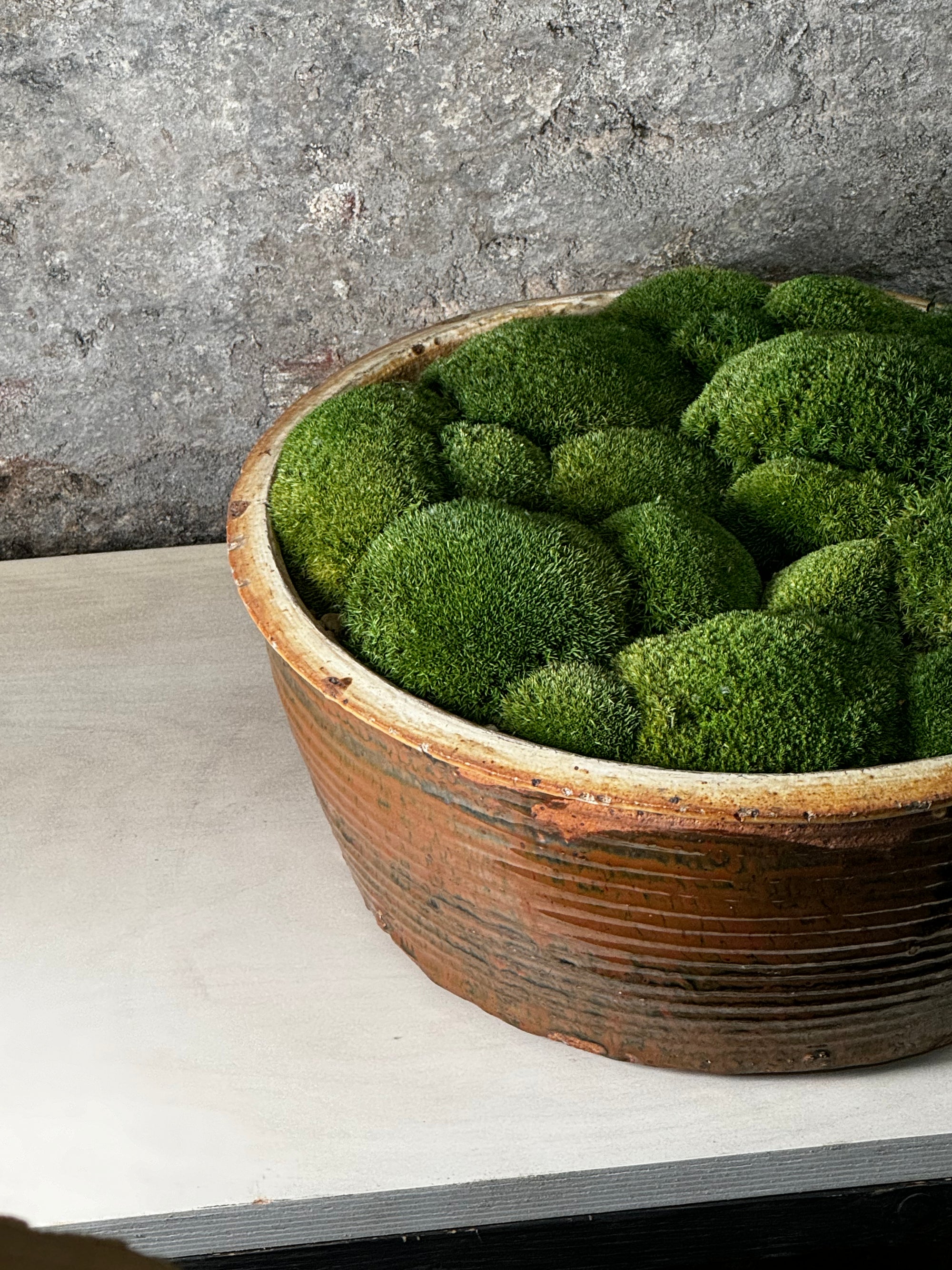 Vintage Ceramic Bowl with moss FR11