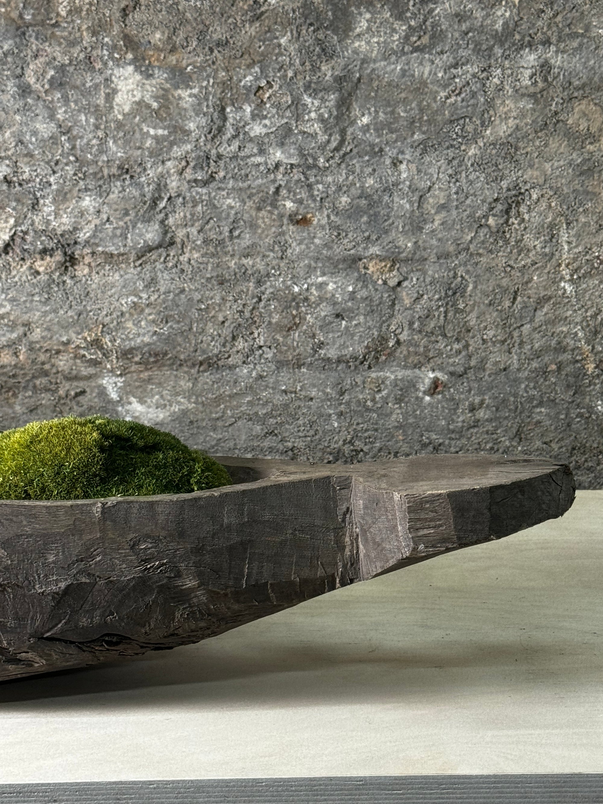 Mokoro Canoe with Preserved Moss Table Display FR25