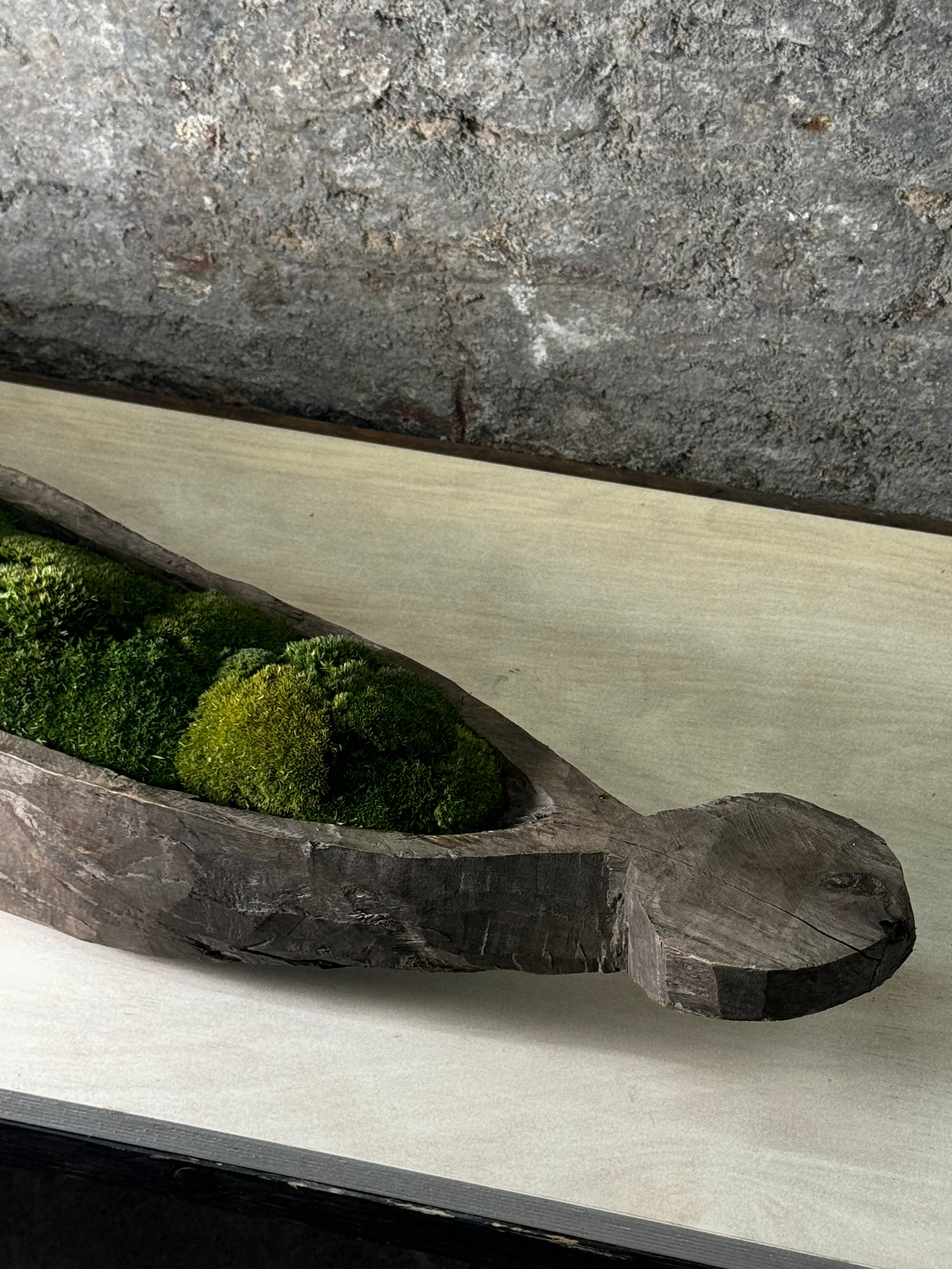 Mokoro Canoe with Preserved Moss Table Display FR15