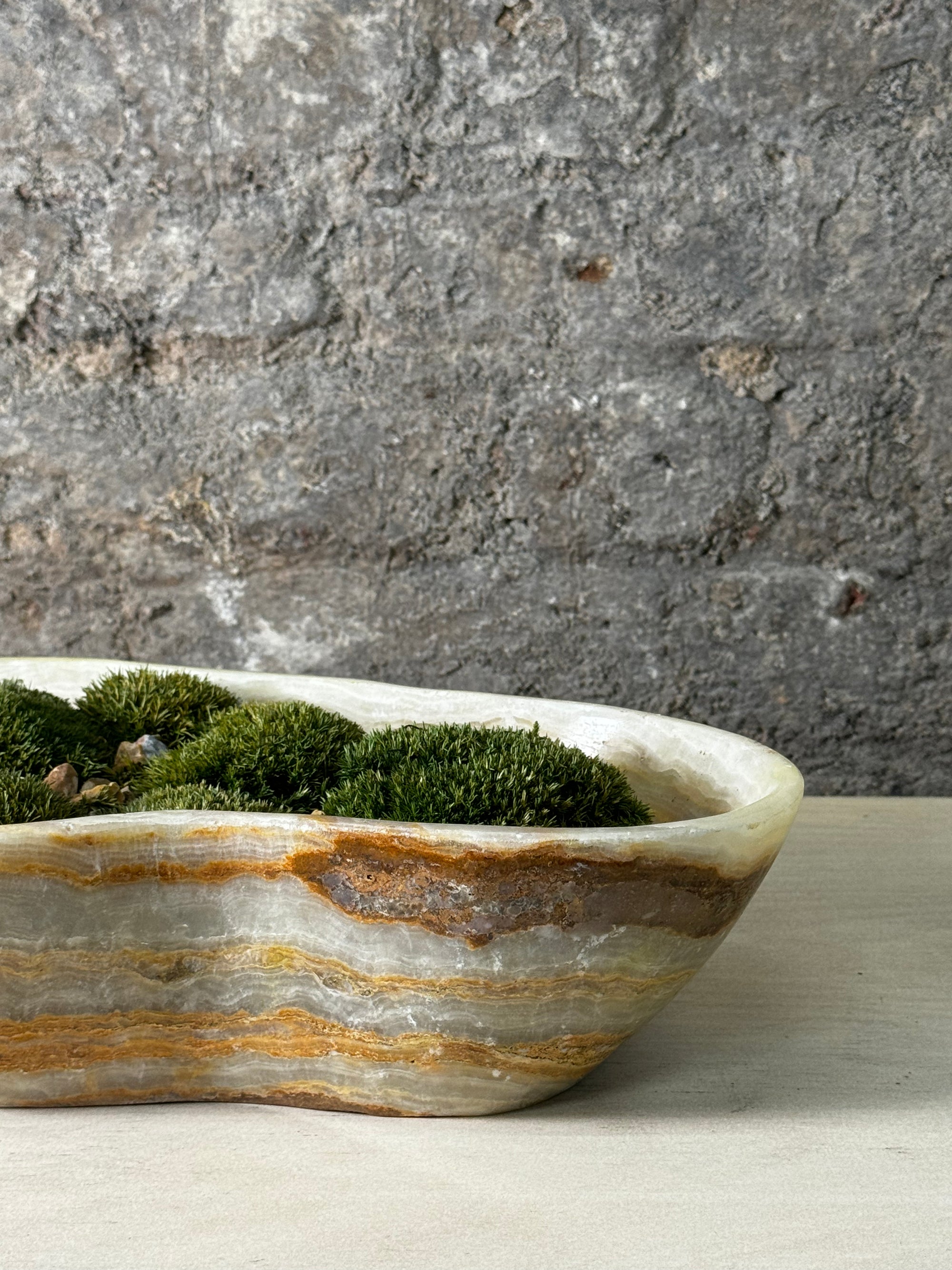 Premium Onyx Bowl with preserved moss FR16