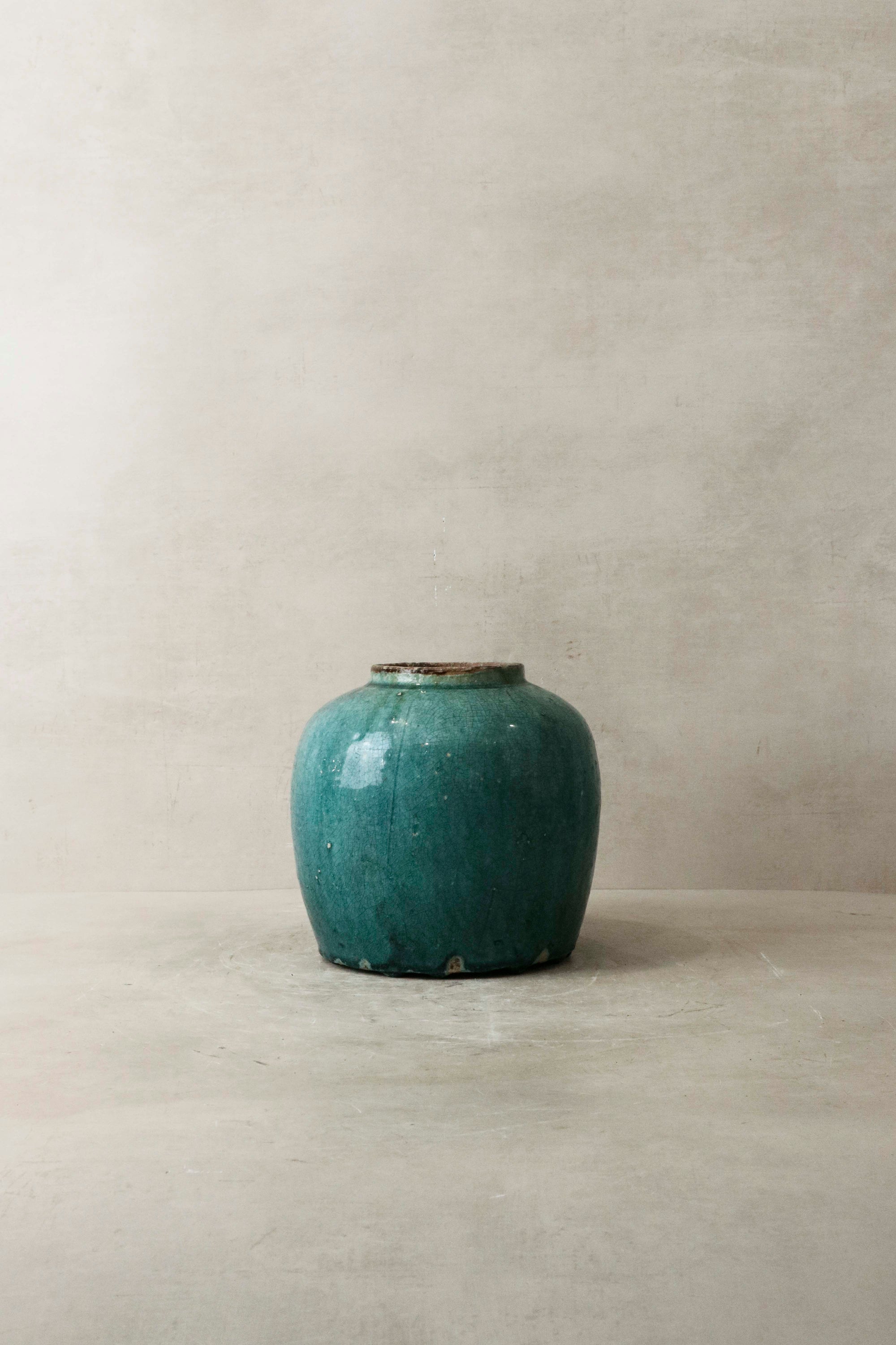 Old Turquoise Asian Pot No1