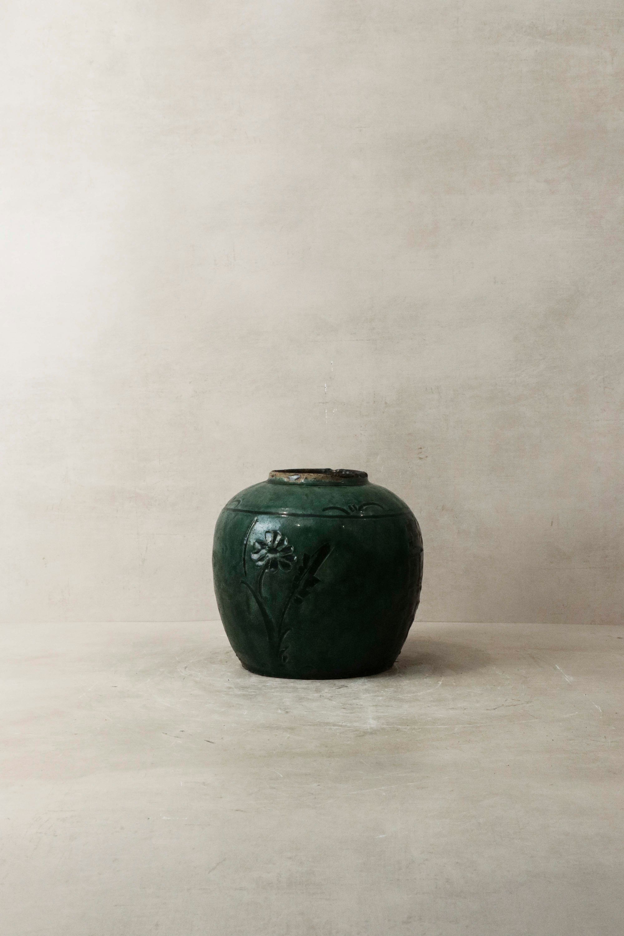 Old Turquoise Asian Pot No2