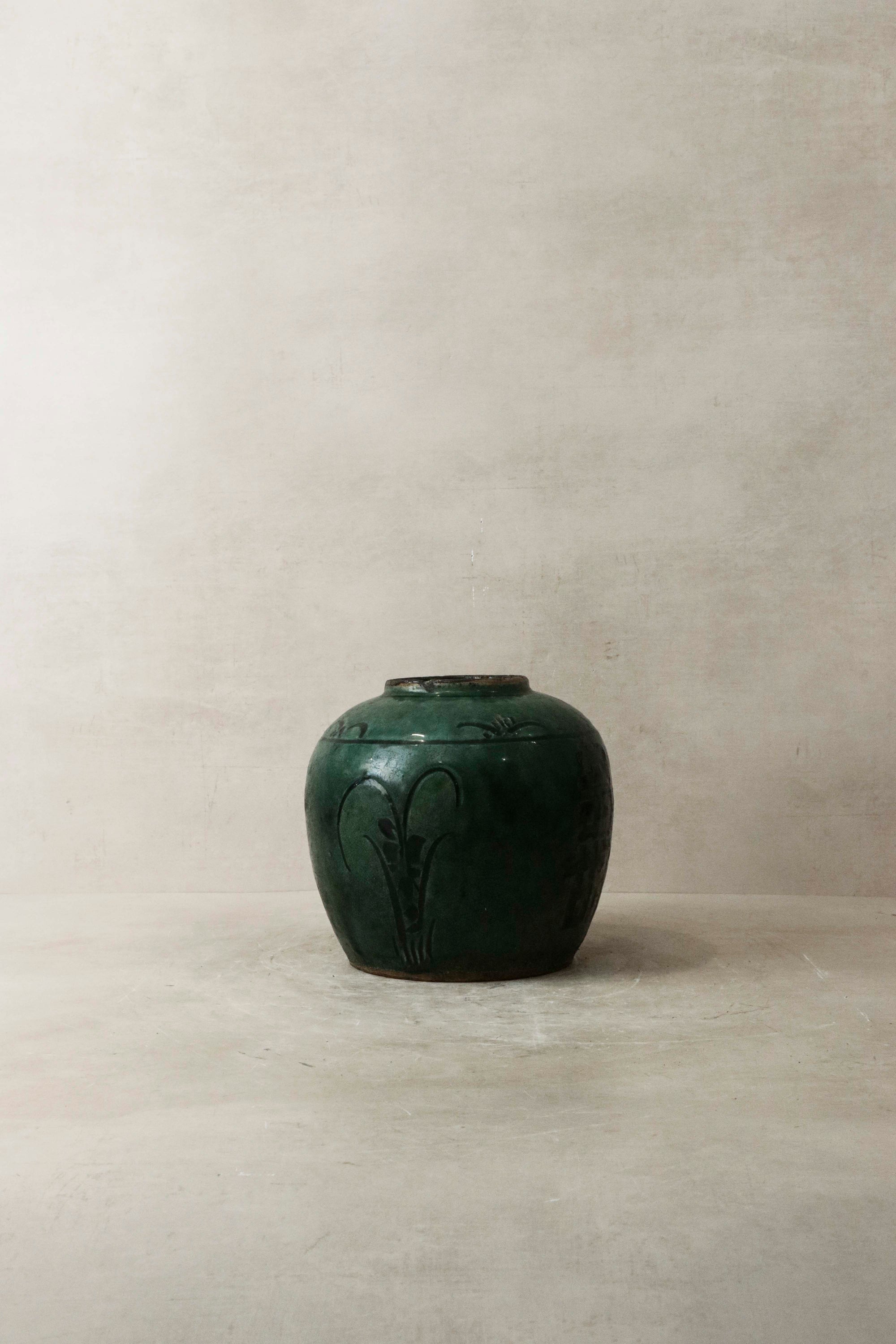 Old Turquoise Asian Pot No2