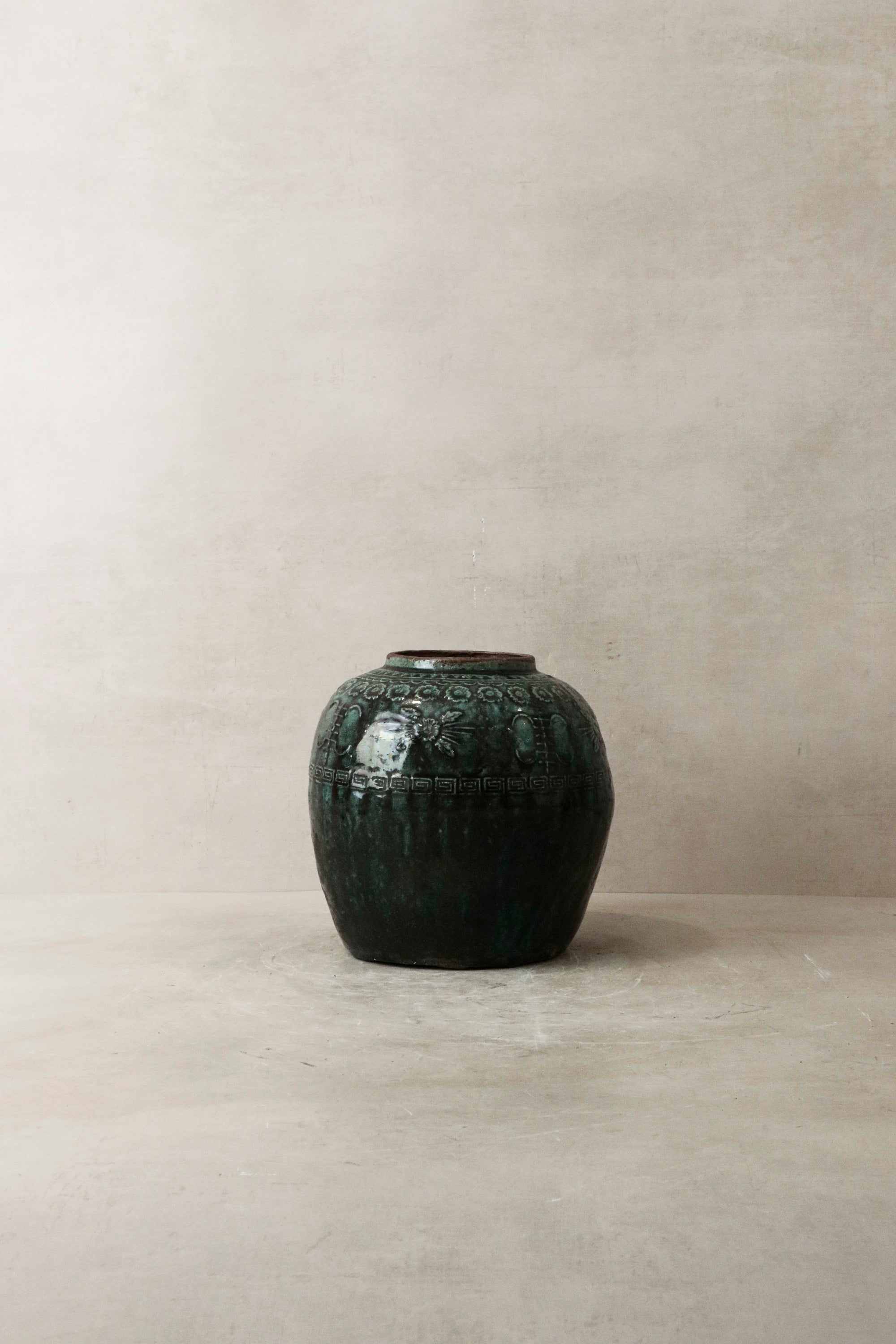 Old Turquoise Asian Pot No3