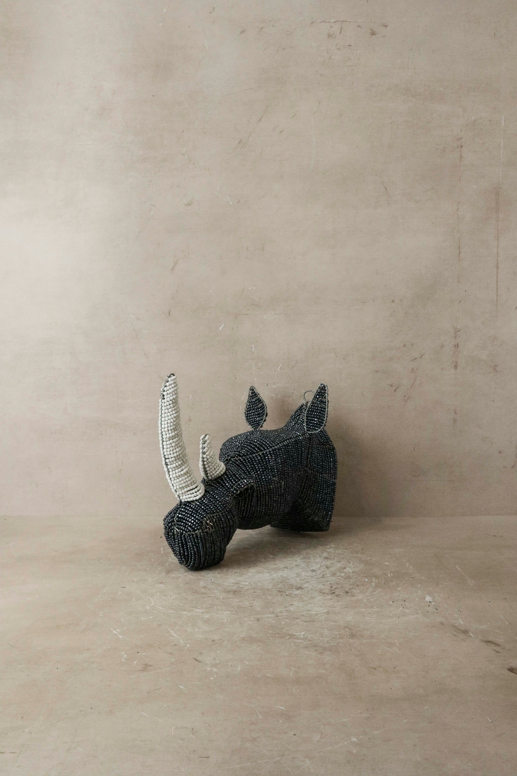 Rhinoceros Beaded wall sculpture - R1