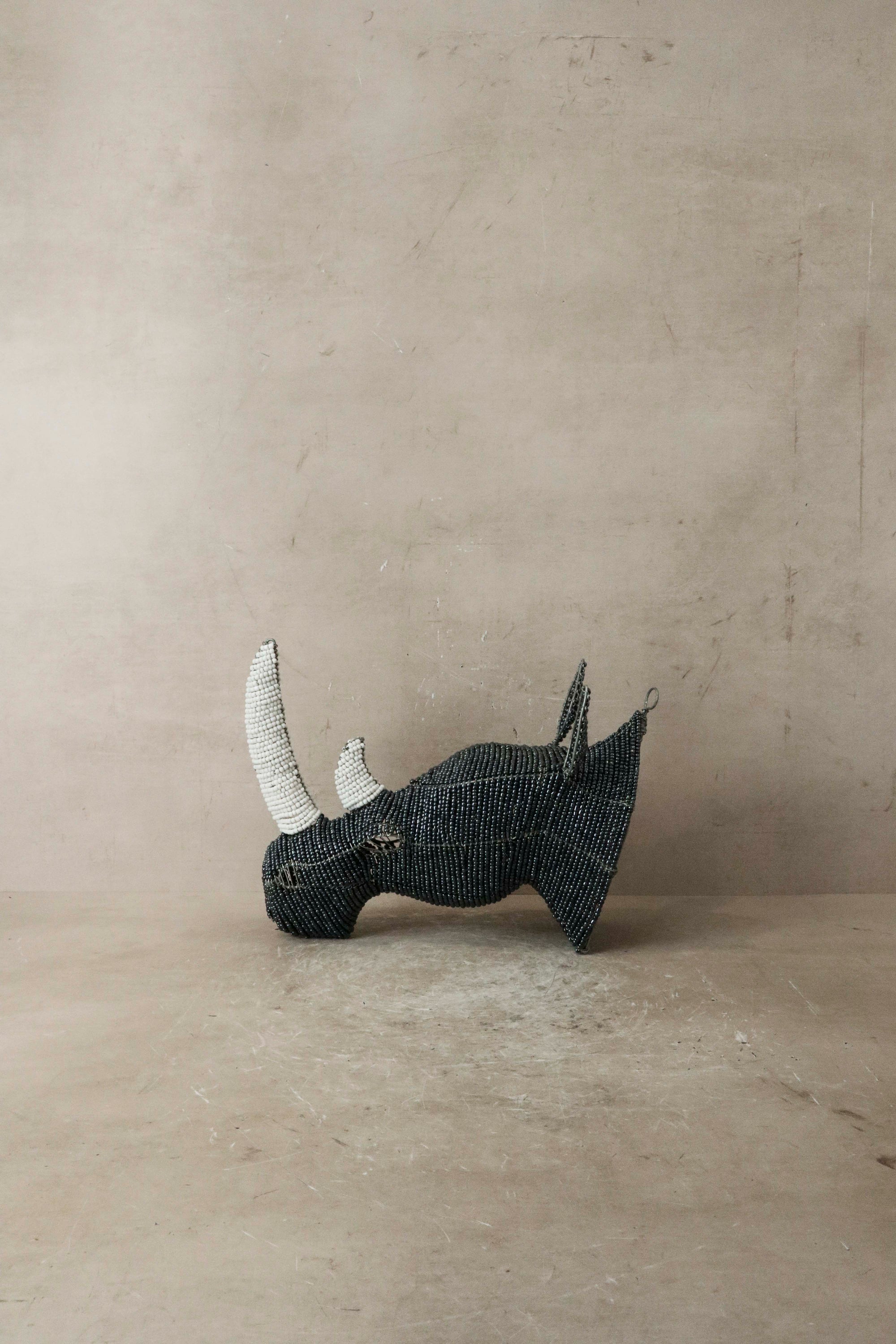 Rhinoceros Beaded wall sculpture - R1