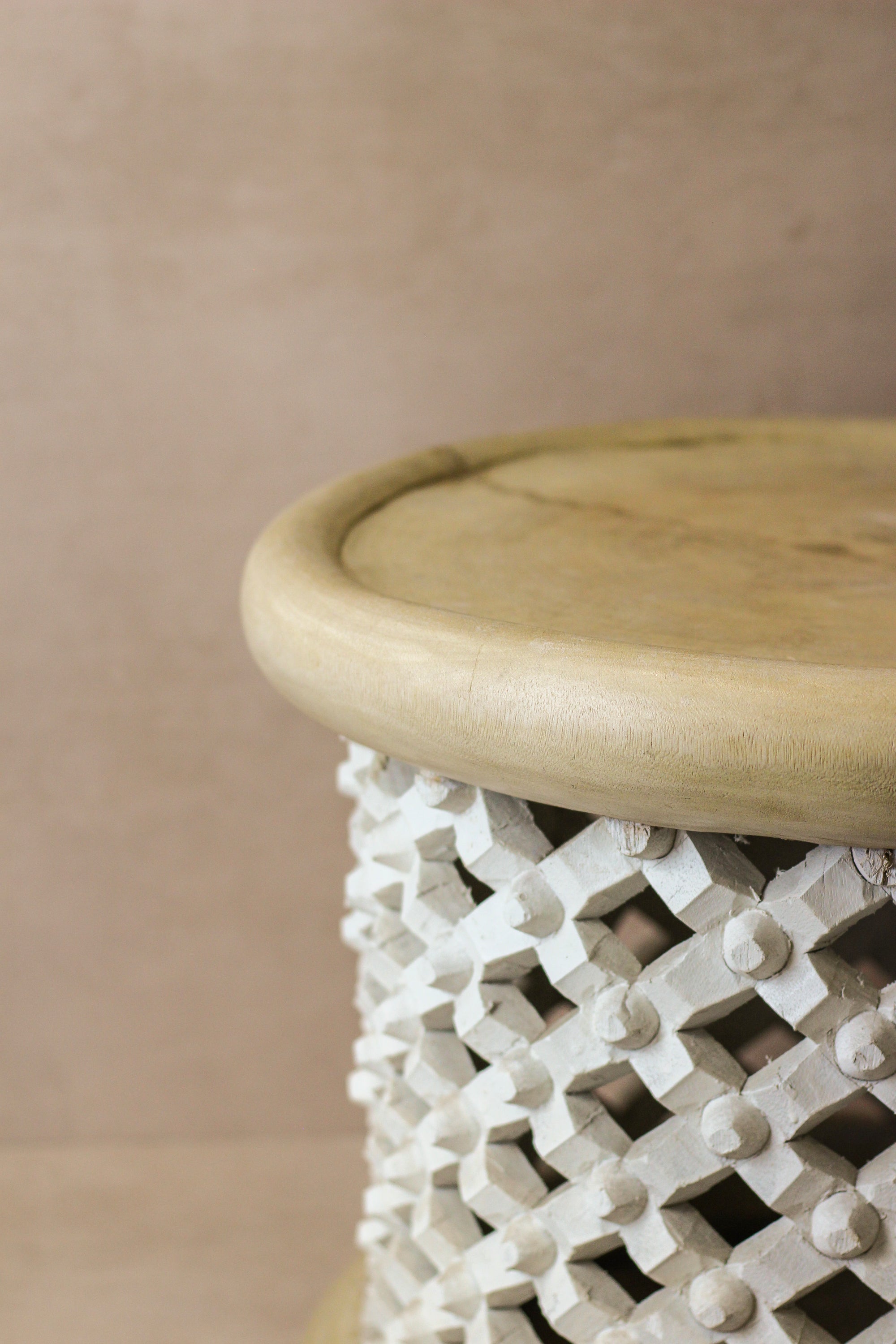 Bamileke Table - Natural/White