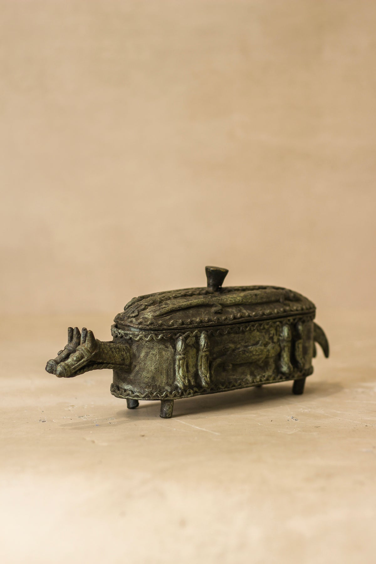 Benin Bronze Oba Box - 60.1