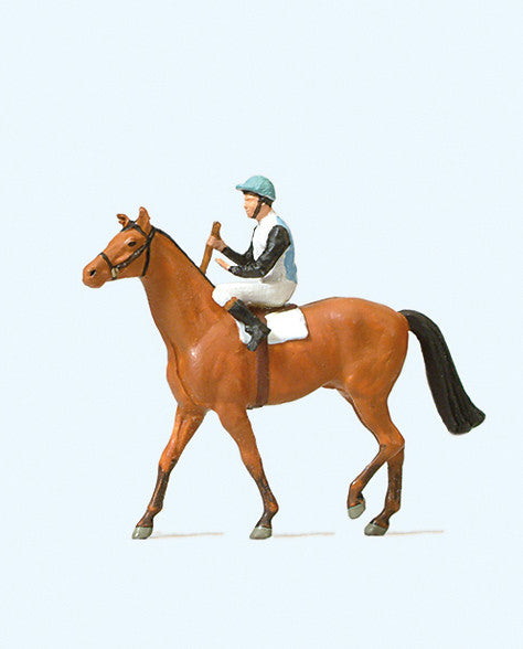 Plastic horse and jockey figures on sale