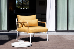 Rene Barba Lounge Chair White & Ocher