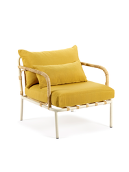 Rene Barba Lounge Chair White &amp; Ocher