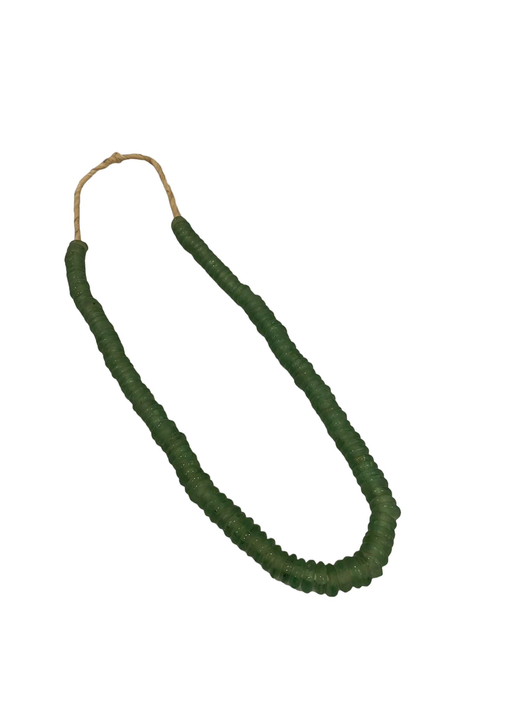 Ghana Glass Beads Necklace- Green (84.3)