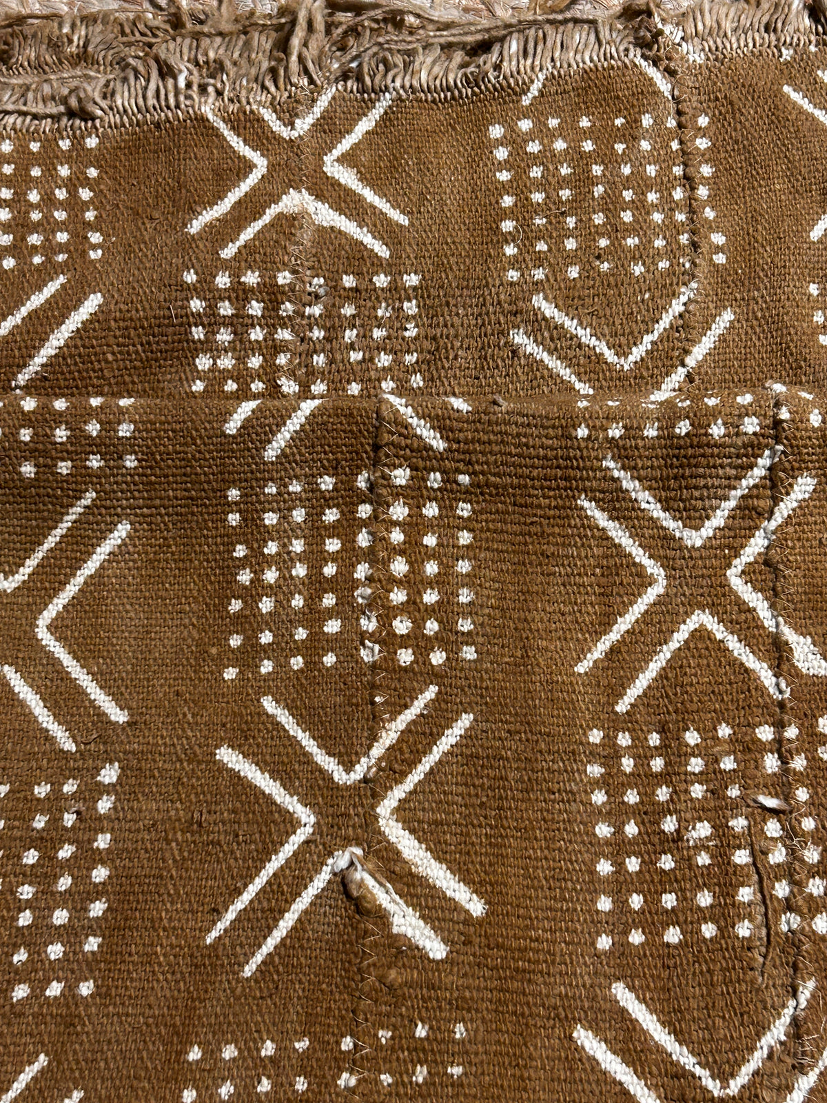 Authentic Vintage popular Mud Cloth in Rust